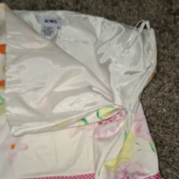 Acorn Lined Pink/White Pleated Mini Skirt Resort Wear-10-Floral Butterflies - Picture 3 of 6